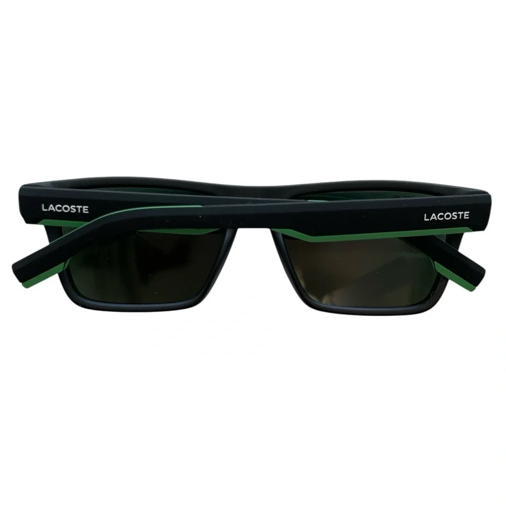 Lacoste Sunglasses in Matte Black Frame and Green Highlights